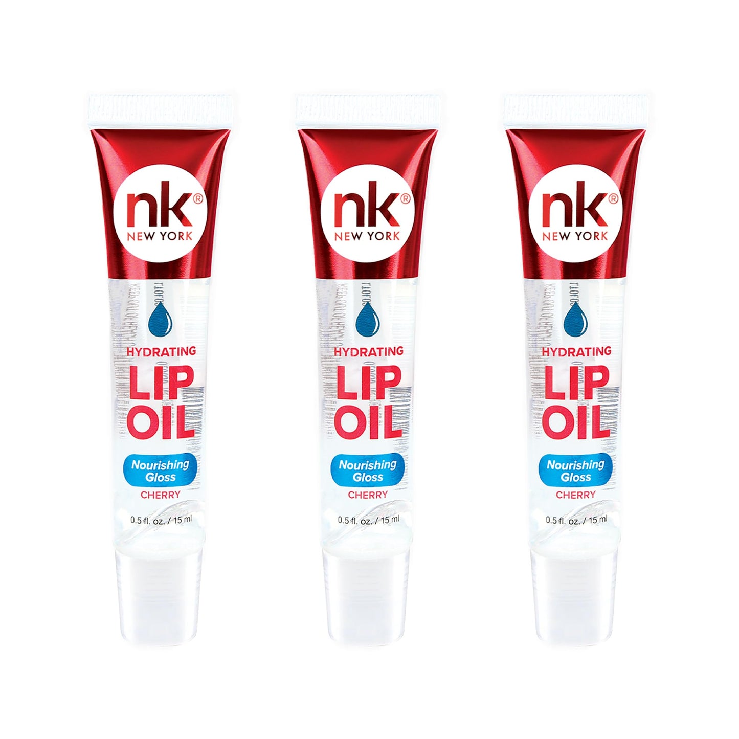 Nicka K Hydrating Lip Oil Nourishing Glass (CHERRY-3PK) Beauty & Personal Care NICKA K NEW YORK