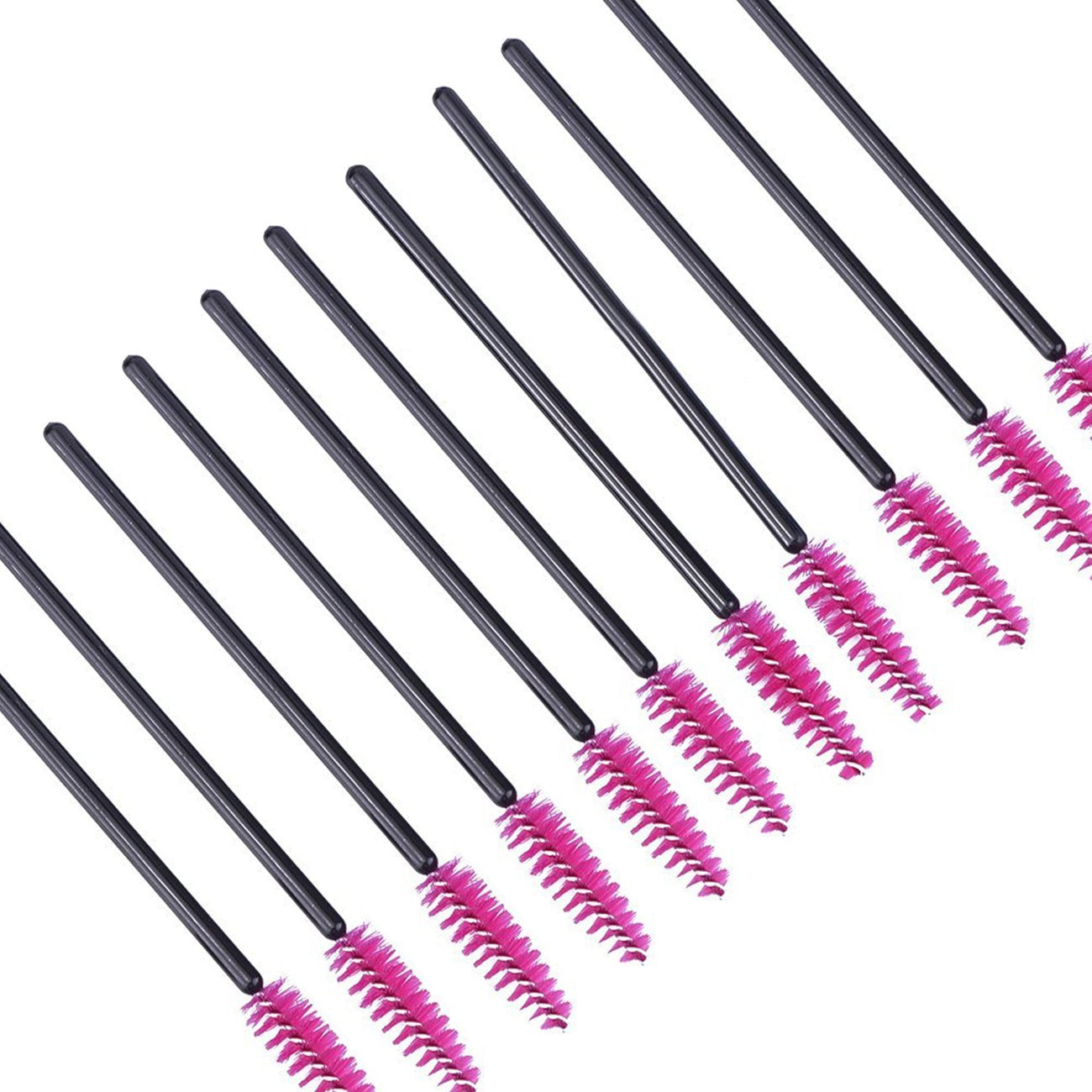 200 PCS Disposable Eyelash brush Mascara Wands Spoolies for Eye Lash Extension, Eyebrow and Makeup (Black&Rose red) Beauty & Personal Care GoWorth