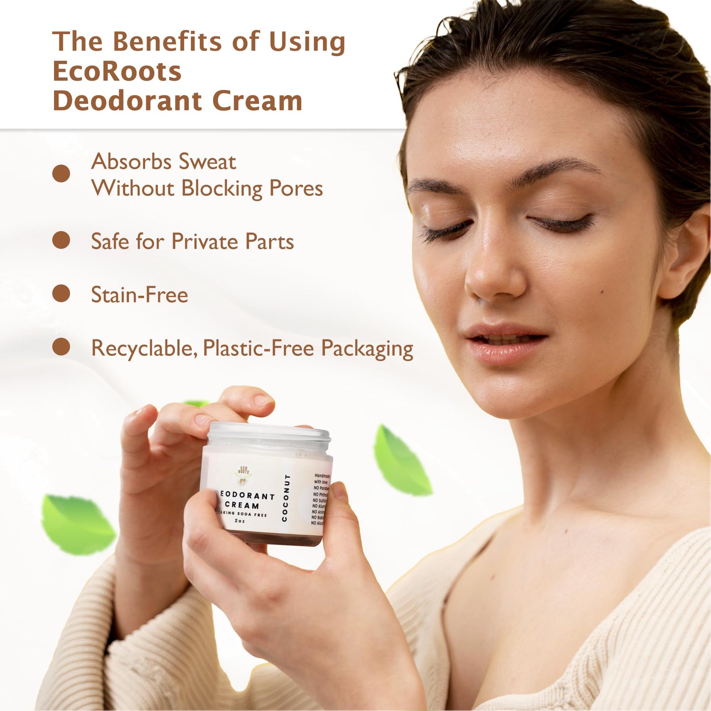 ECO ROOTS Natural Deodorant for Women & Men | Organic Deodorant Cream Non Aluminum | Baking Soda Free Healthy Deoderant for Body & Private Parts | All Beauty and Personal Care ECO ROOTS