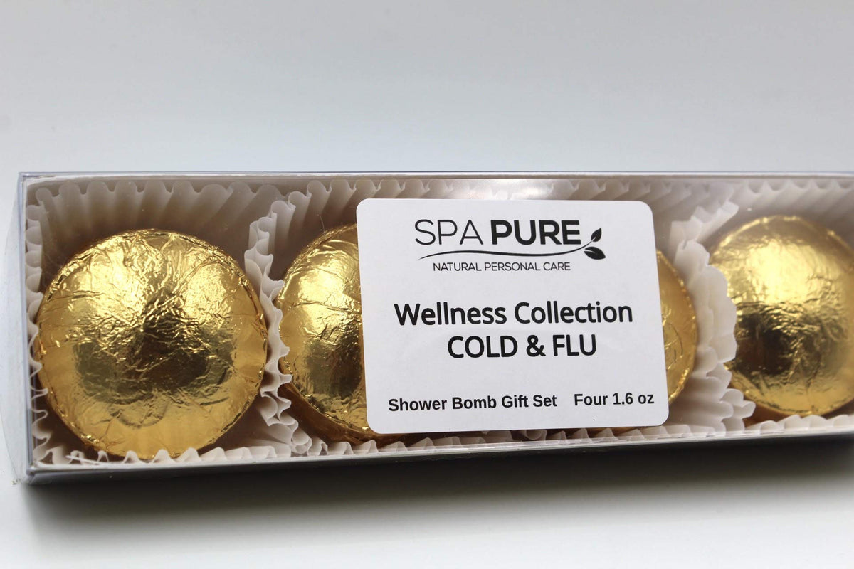 SPAPURE Wellness Collection EUCALYPTUS/LEMON MENTHOL - Vick's Burst (4-pack) Aromatherapy Fizzing Shower Bombs by Spa Pure Naturals Beauty & Personal Care Spa Pure