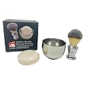 G.B.S Stainless Shaving Soap Bowl, Synthetic Stainless Brush, Luxurious Classy Modern Finish, 3 Pieces Beauty & Personal Care G.B.S