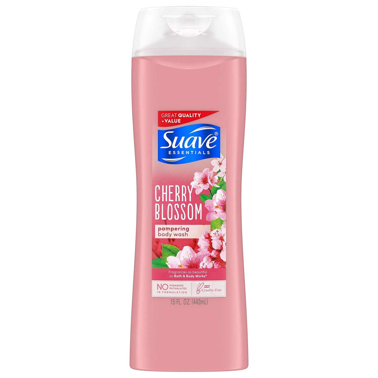 Suave Essentials Body Wash, Cherry Blossom, Packaging May Vary, 15 Fl Oz, Pack of 6 Beauty & Personal Care Suave