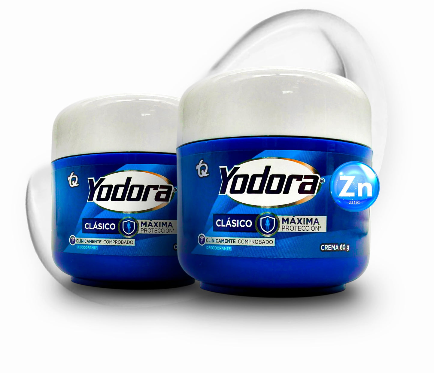 PACK OF 2-60gr Yahve - Yodora Clásico Cream Deodorant -Gentle Formula for Sensitive Skin - Hydrating and Vegan Deodorant - 24-Hour Protection Beauty and Personal Care Yahve