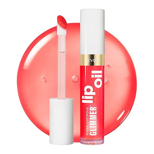 REVLON Super Lustrous Glimmer Lip Oil, Moisturizing & Tinted, Shiny Finish, Made with Plant-Based Squalane, 003 Glow Mama, 0.13 fl oz Beauty & Personal Care REVLON