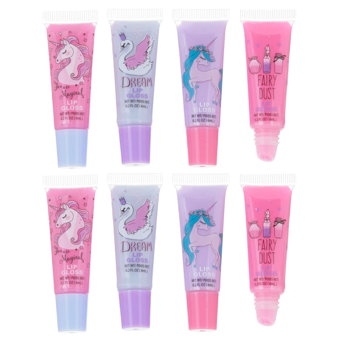 EXPRESSIONS 8pc Lip Gloss Set - Flavored Tubes, Non-Toxic Kid-Friendly, Sweet Scented Holiday Gifts, Children Birthday Party Favor Assortment Beauty & Personal Care EXPRESSIONS