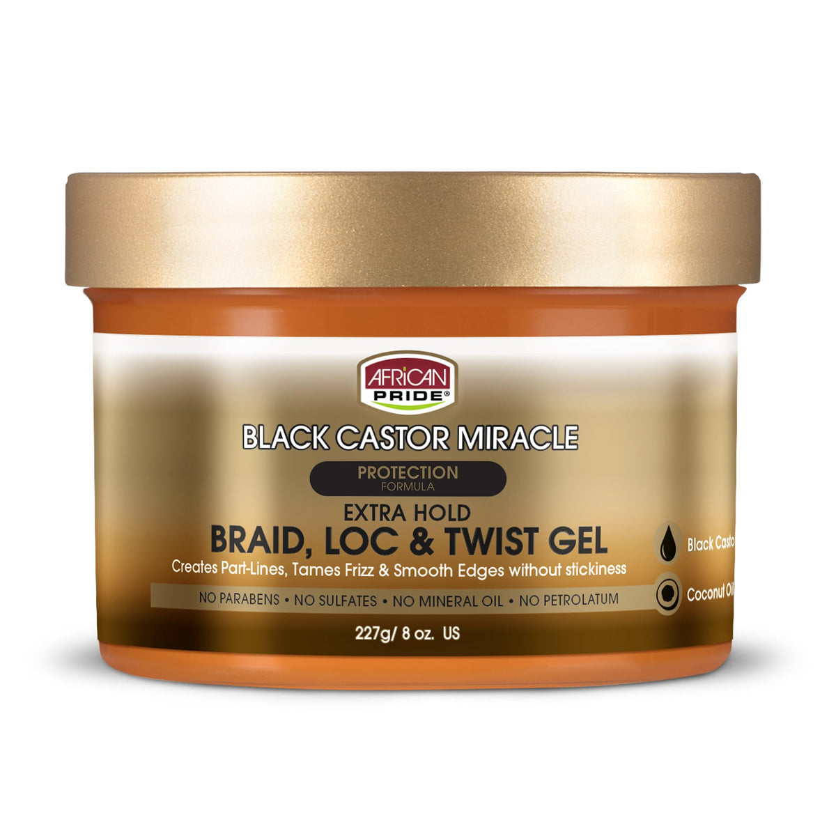 African Pride Black Castor Miracle Extra Hold Braid, Loc, Twist Gel - Extreme Hold Braiding Hair Gel, Edge Control & Tames Frizz, No Flake | Natural Beauty & Personal Care African Pride