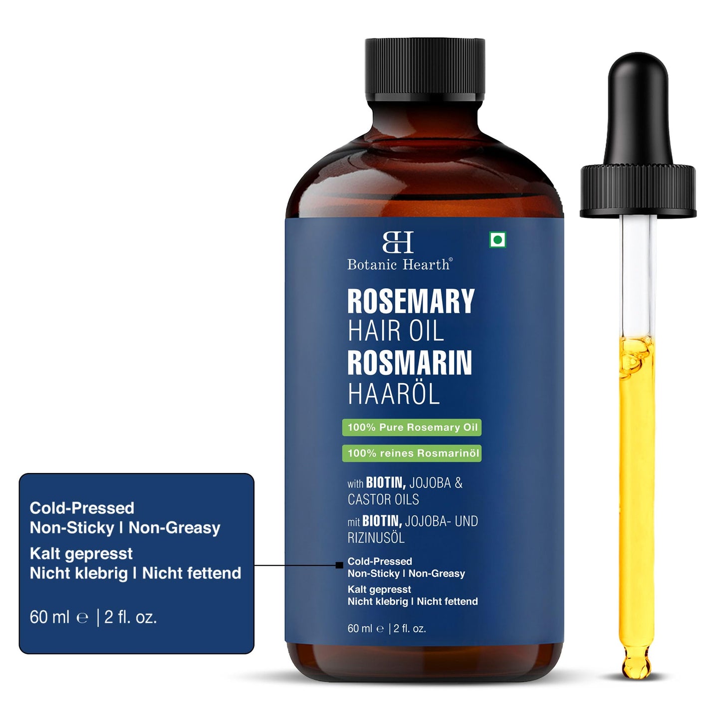 Botanic Hearth 100% Pure Rosemary Oil For Hair Growth | Infused With Biotin, Jojoba & Castor Oil | Hair Oil Repairs Dry Damaged Hair, Strengthening Beauty & Personal Care Botanic Hearth