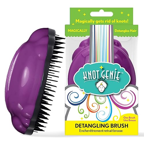 Knot Genie Detangling Hair Brush for Kids (Puff of Purple) | Perfect Detangling Brush for Curly Hair, Gently Separate Tangles, Leaves Hair Smooth Beauty & Personal Care Knot Genie