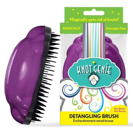 Knot Genie Detangling Hair Brush for Kids (Puff of Purple) | Perfect Detangling Brush for Curly Hair, Gently Separate Tangles, Leaves Hair Smooth Beauty & Personal Care Knot Genie
