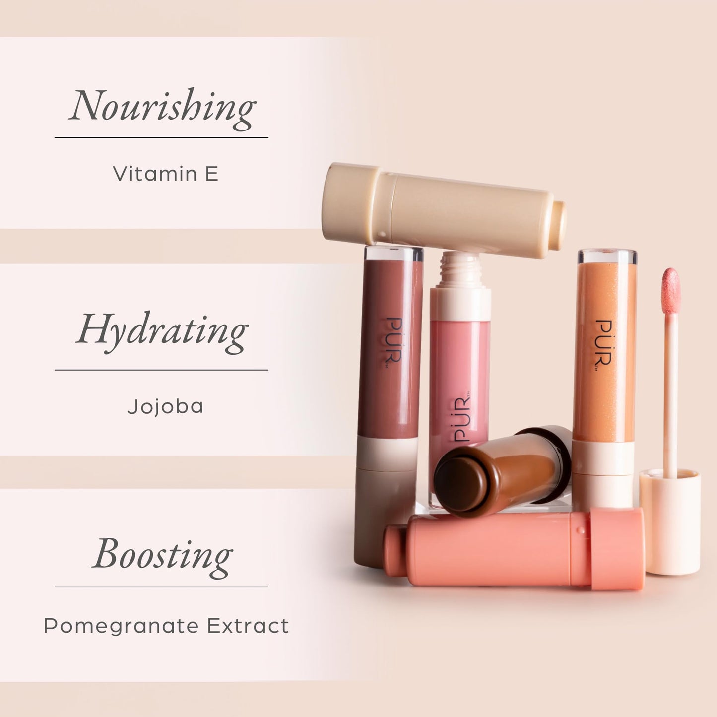 PÜR MINERALS Glossy Lip Tint, Plumping Tinted Lip Oil- Hydrate & Plumps with Buildable, Non-Sticky & High Shine Formula - Jajoba Oil, Vitamin E Beauty & Personal Care PÜR MINERALS