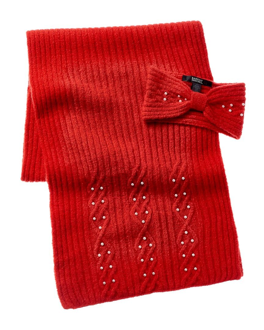 Badgley Mischka Cable-Knit Headband & Scarf Set