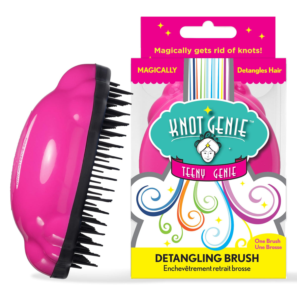Knot Genie Teeny Detangling Hair Brush for Kids (Fairy Pink) | Perfect Detangling Brush for Curly Hair, Gently Separate Tangles, Leaves Hair Smooth Beauty & Personal Care Knot Genie