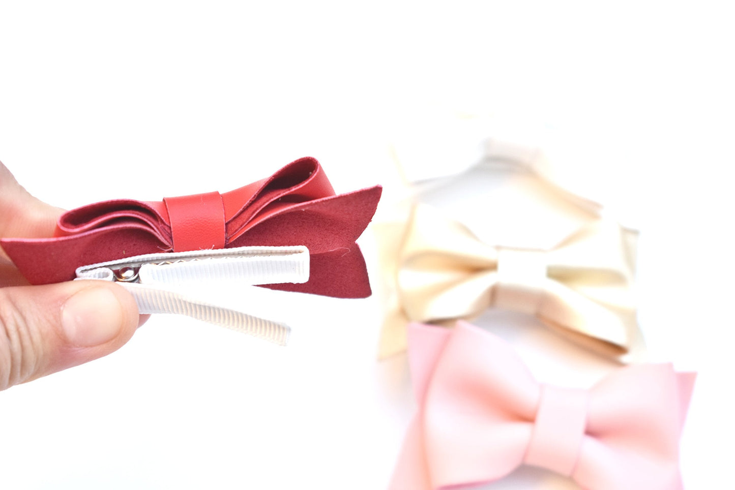 California Tot Non Slip Fully Lined Alligator Faux Leather Bow Hair Clips in Assorted Pack (Deluxe) Beauty & Personal Care California Tot