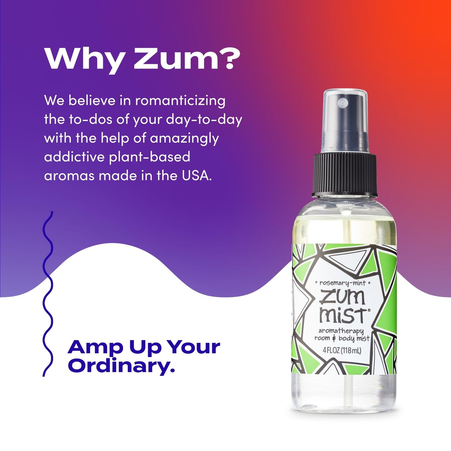 Indigo Wild Zum Mist Room & Body Spray - Aromatherapy Essential Oil Spray - Natural Body Mist & Room Spray - Rosemary-Mint Scent - 4 fl oz Beauty & Personal Care Zum