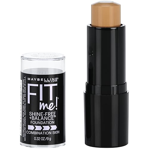 Maybelline Fit Me Shine-Free + Balance Foundation Stick, Multi-Use Face Makeup and Contour Stick For Natural, Matte Coverage, Natural Beige, 1 Count Beauty & Personal Care MAYBELLINE