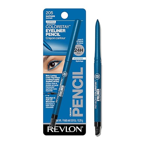 REVLON ColorStay Pencil Waterproof Eyeliner, Smudge-Proof, Eye Makeup with Built-In Sharpener, Packaging May Vary, 205 Sapphire, 0.01 oz Beauty & Personal Care REVLON