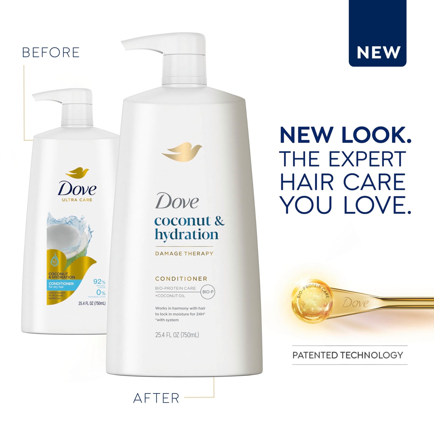 Dove Ultra Care Coconut & Hydration Conditioner for Dry Hair with Jojoba and Sweet Almond Oils, 25.4 oz Beauty & Personal Care Dove