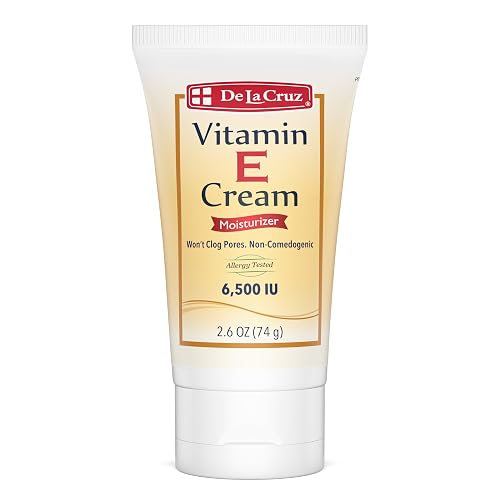 De La Cruz Vitamin E Cream Moisturizer for Face and Neck - Moisturizing Skin Care for All Skin Types - Made in USA, 2.6 oz Tube Beauty & Personal Care De La Cruz