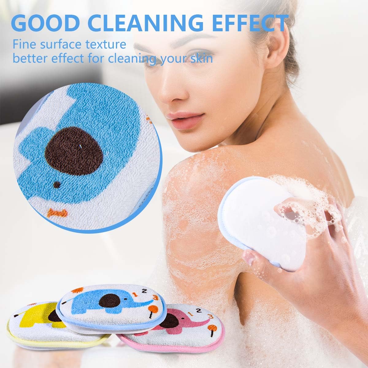 OBTANIM Baby Bath Sponge Soft Foam Scrubber Natural Sponge for Bathing, Shower Scrubber Body Sponge for Kids/Babies/Men/Women, Set of 3 Beauty & Personal Care OBTANIM