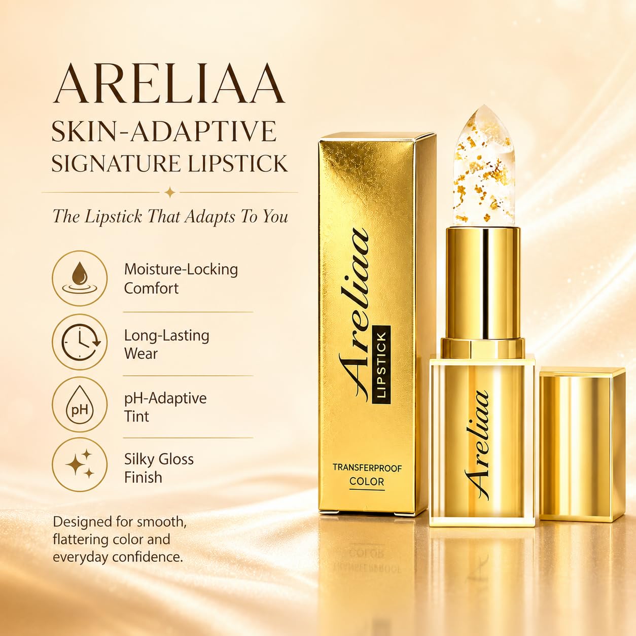 Areliaa Lipstick for Older Women, Skin-Adaptive Lipstick - The Lipsticks That Adapts to You, Long Lasting Moisturizing, PH Lipsticks Color Changing, Beauty & Personal Care Areliaa