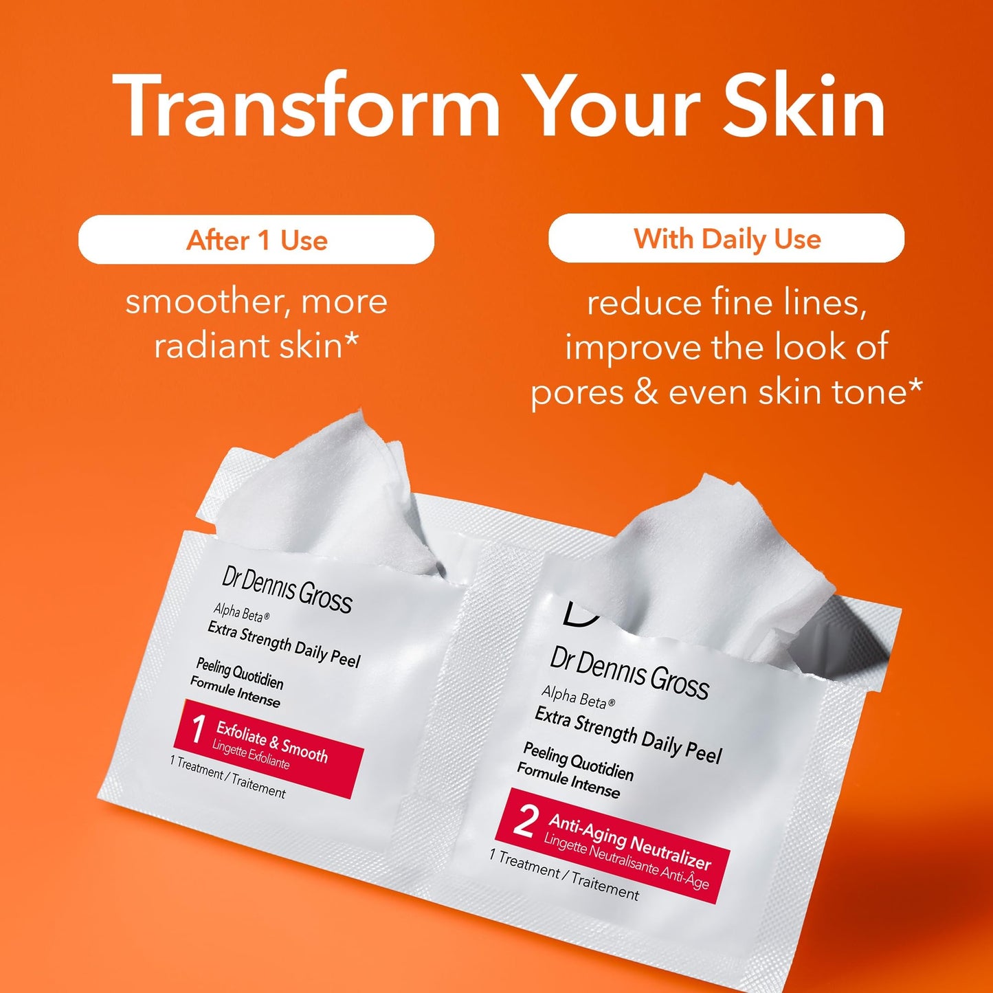 Dr. Dennis Gross Alpha Beta Extra Strength Daily Peel - 2-Step Exfoliating Pads for Enhanced Anti-Aging, Smoother Skin, and Radiant Complexion, 5 Beauty & Personal Care Dr Dennis Gross