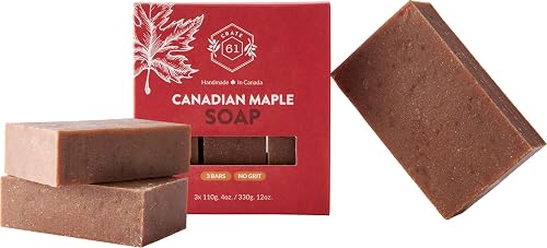Crate 61, Handmade in Canada, Plant Based Cold Process Natural Bar Soap Cold Pressed For Face And Body, With Premium Oils (Canadian Maple) Beauty & Personal Care Crate 61 Organics