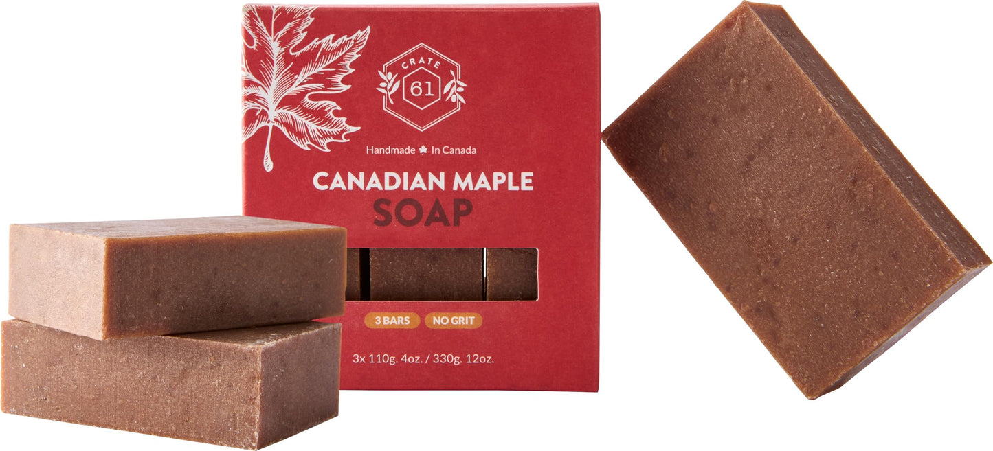 Crate 61, Handmade in Canada, Plant Based Cold Process Natural Bar Soap Cold Pressed For Face And Body, With Premium Oils (Canadian Maple) Beauty & Personal Care Crate 61 Organics