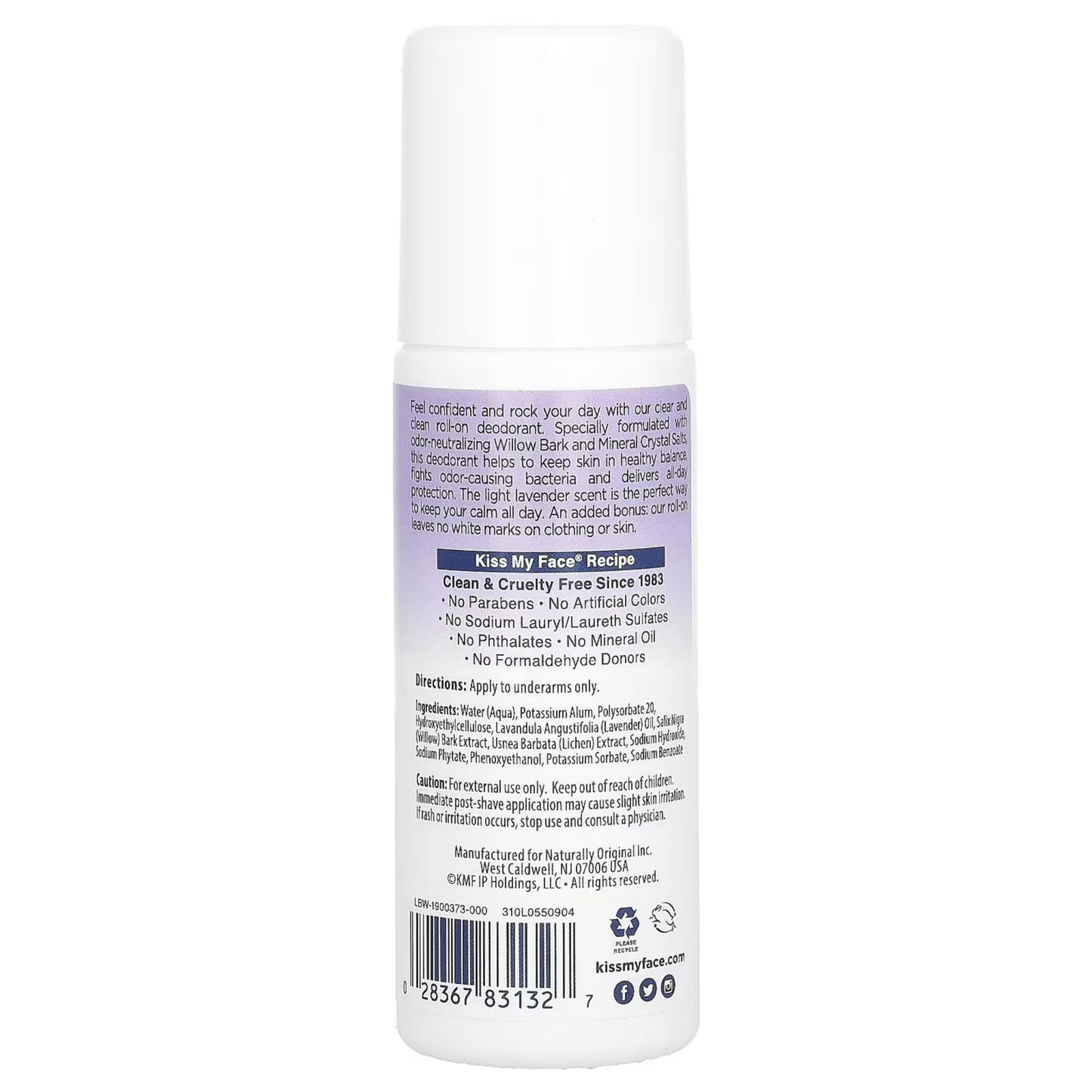 Kiss My Face Liquid Rock Deodorant Roll-On, Lavender 3 oz (Pack of 3) Beauty and Personal Care Kiss My Face