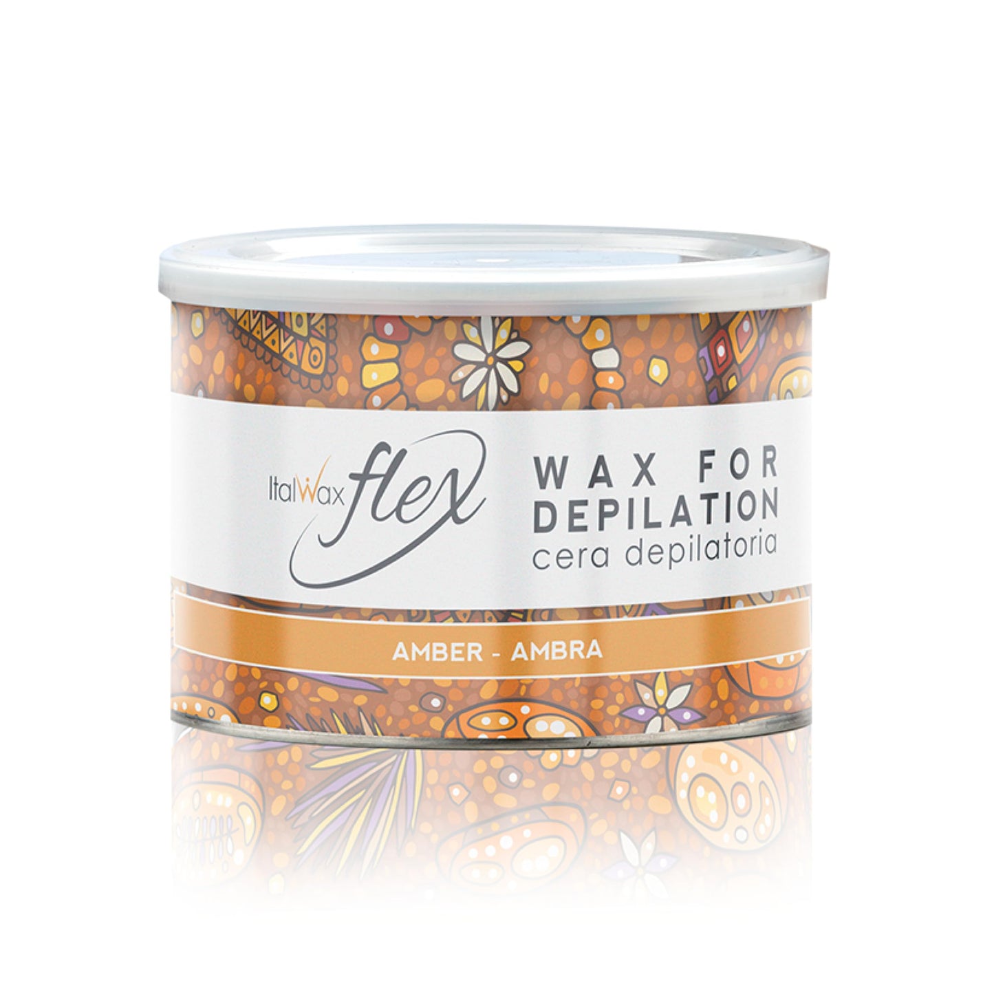 Italwax Flex Amber - 14oz (397 g) - Soft wax tin for hair removal - Uncented - Liposoluble syntetic formulation - Ideal for waxing all body area Beauty and Personal Care Italwax