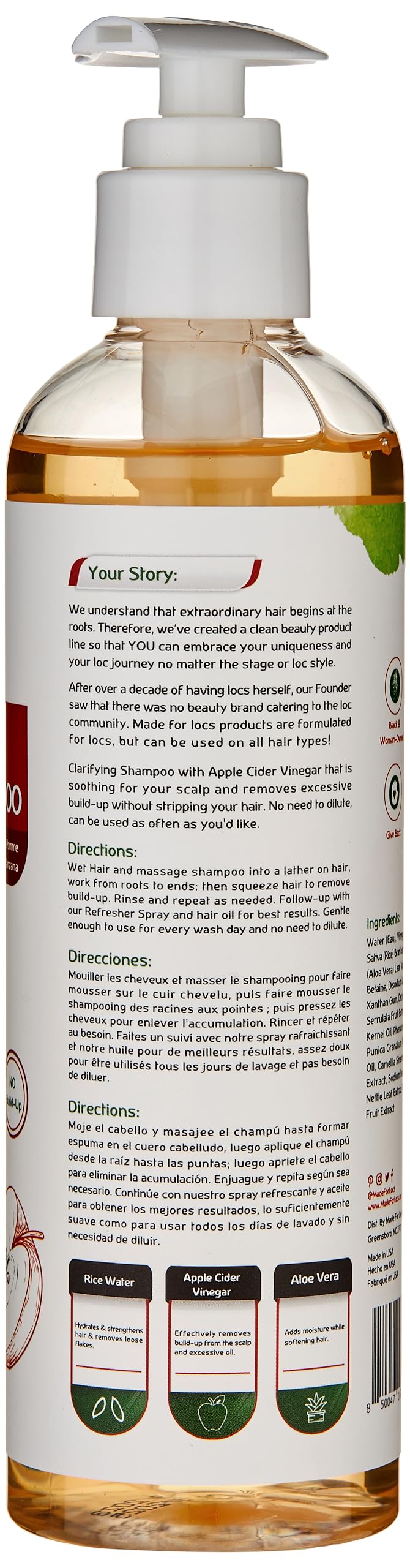 Locs Vegan Apple Cider Vinegar Shampoo