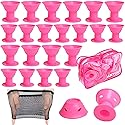 JANYUN 40 Pcs Pink Magic Hair Rollers Include 20pcs Large Silicone Curlers and 20pcs Small Silicone Curlers Beauty & Personal Care JANYUN