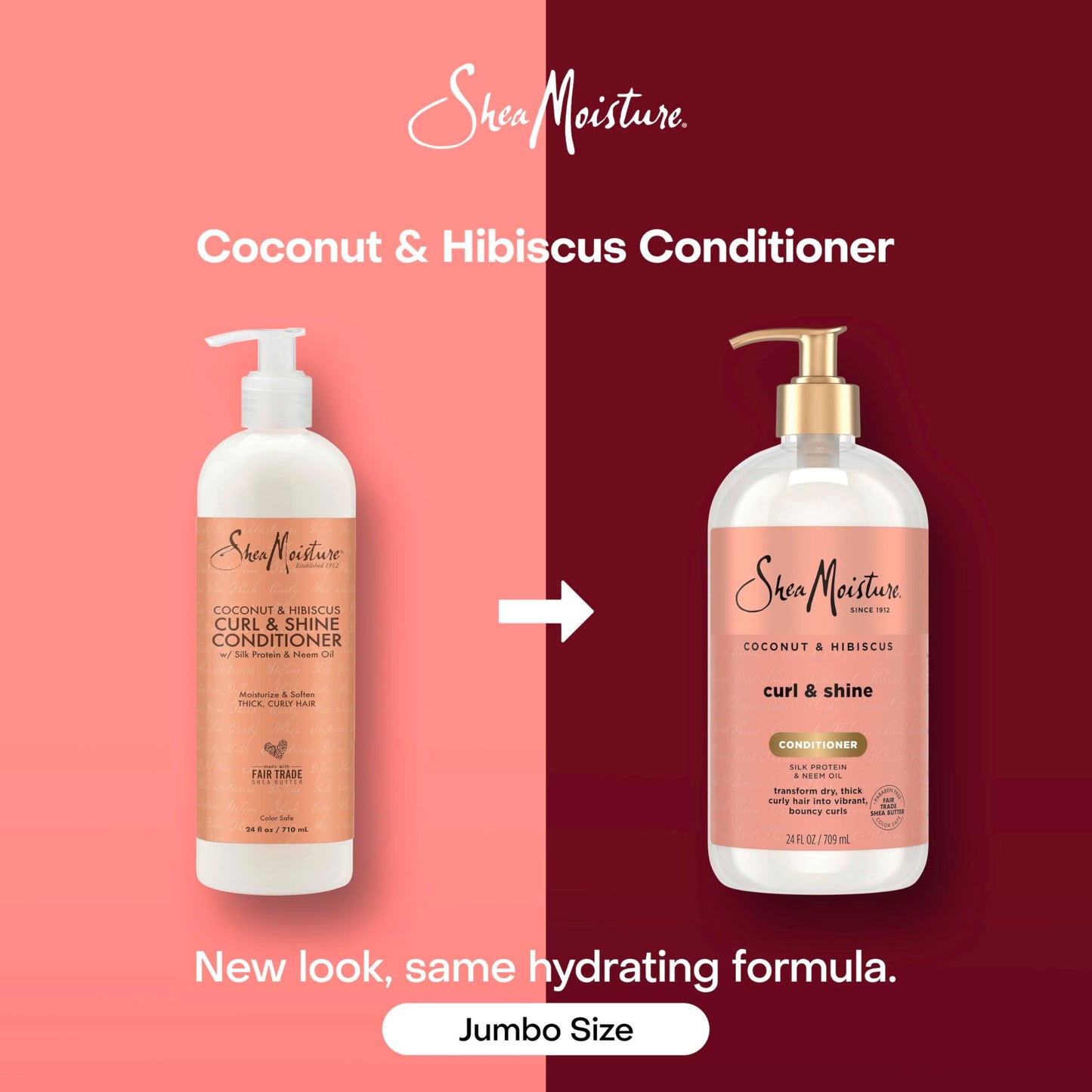 Shea Moisture Curl & Shine Conditioner Coconut & Hibiscus, for Thick, Curly Hair, to Moisturize & Soften, 24 Fl oz Beauty & Personal Care Shea Moisture