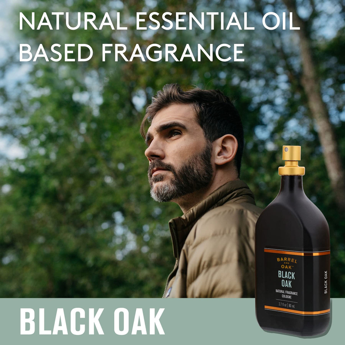 Barrel and Oak Black Oak Cologne 2.7oz – Natural Essential Oil Scent for Men, Warm Oak & Spicy Bergamot, Earthy, Paraben & SLS Free Beauty & Personal Care Barrel & Oak