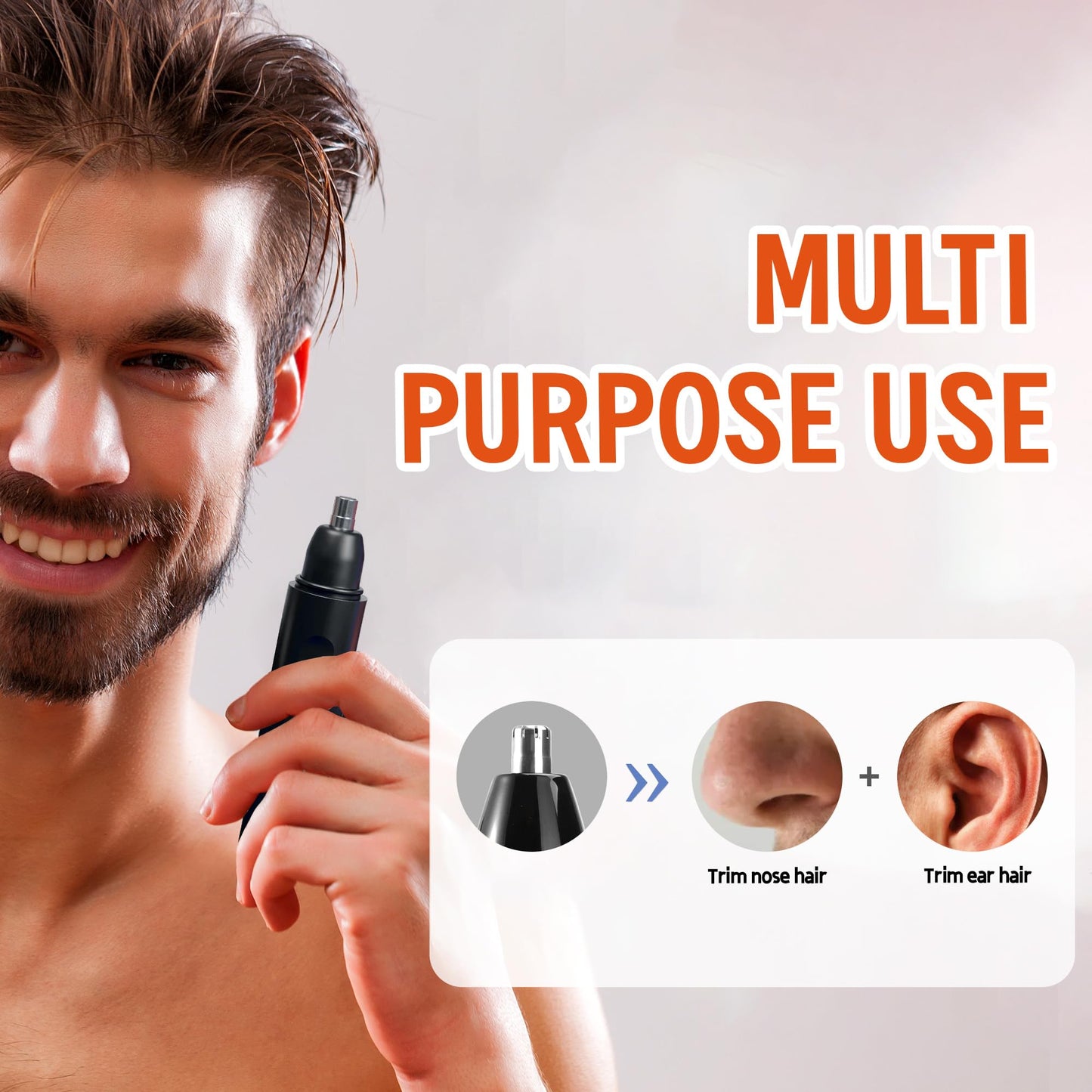 7AM2M Personal Care Electric Nose and Ear Hair Trimmer - Rechargeable, 9000 RPM High-Speed Precision Cutting, Detachable Washable Blade, Portable Beauty and Personal Care 7AM2M