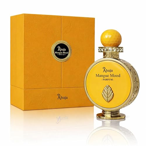 AHUJA Mangue Mood - 3.4 oz Parfum | Unisex Mango Floral Scent | 30% Long Lasting Oil | Alphonso Mango, Bergamot, Tuberose, Amber, Sandalwood | Luxury Beauty & Personal Care AHUJA