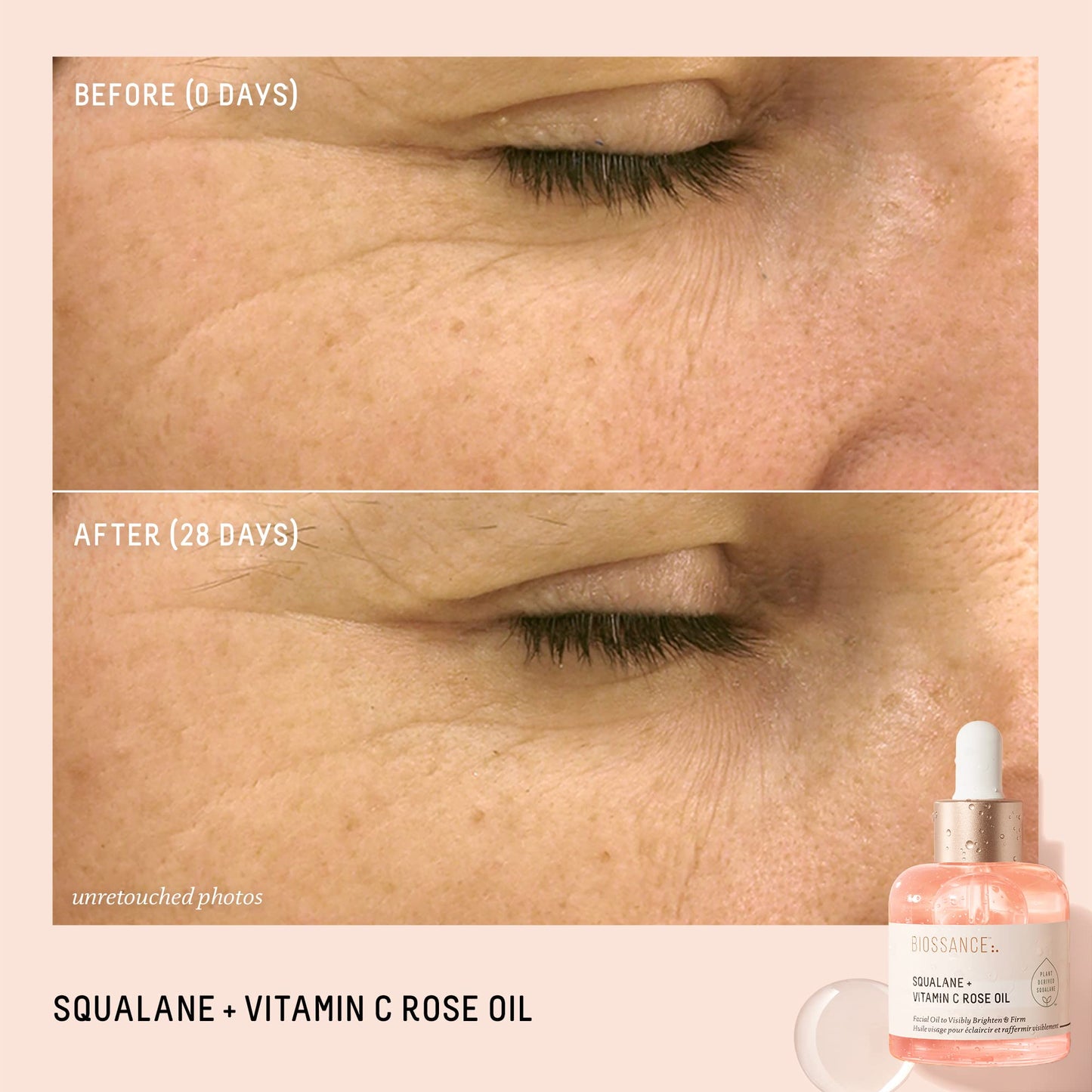 BIOSSANCE Squalane + Vitamin C Rose Advanced Facial Oil - Brightening, Firming, and Hydrating Serum for All Skin Types - Chios Crystal Oil, Damascus Beauty & Personal Care BIOSSANCE