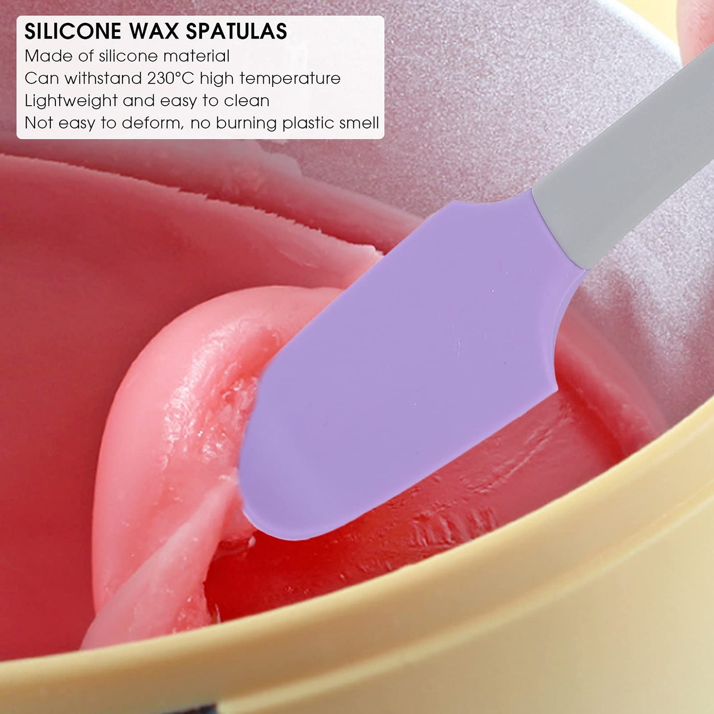 Wax Spatulas Silicone Spatula Waxing Applicator for Hair Removal Wax Heater Diy Waxing Strips Supplies Wax Stick Applicators Tool Kit Reusable Spatula Beauty and Personal Care ZJchao