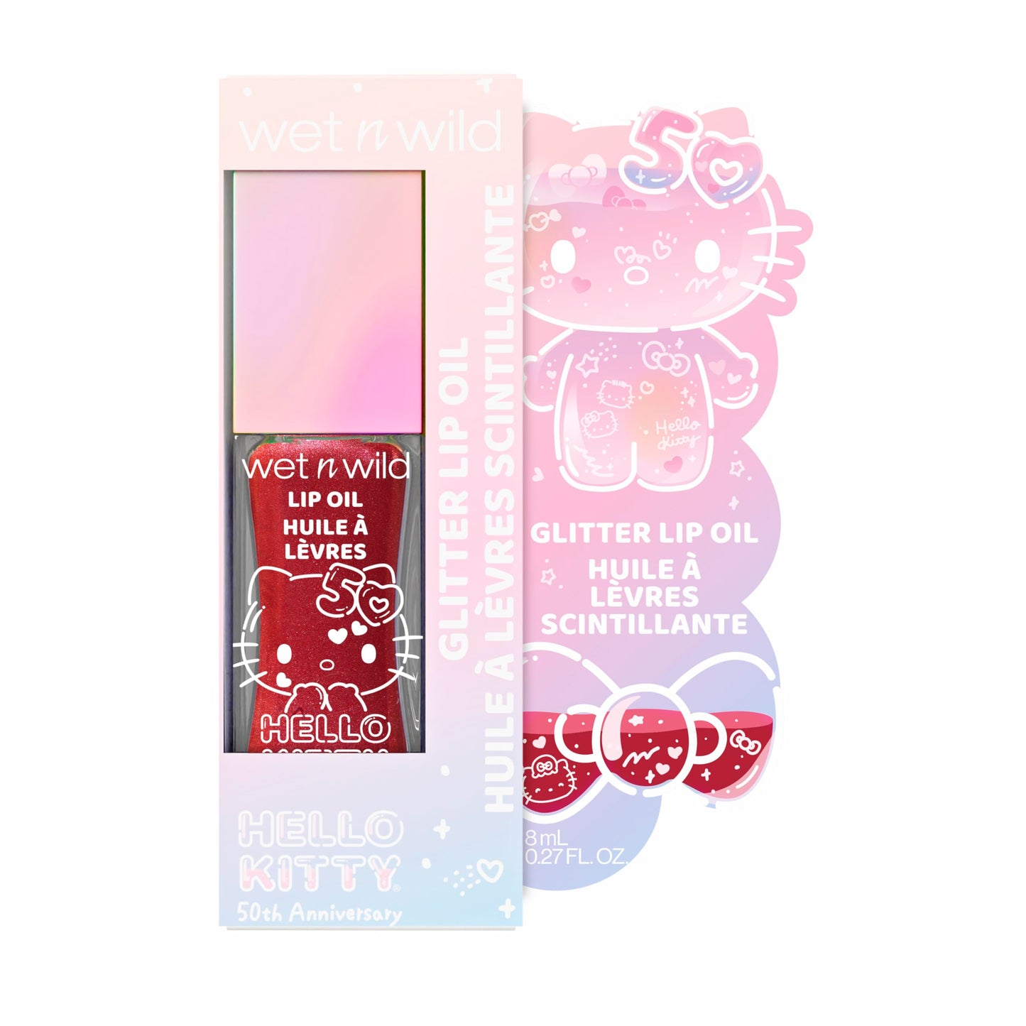 wet n wild Hello Kitty Glitter Lip Oil, New 10 Oil Infused Formula, Warm Apple Pie Lightly Scented, Sparkly Bold Colors, Cruelty-Free & Vegan - Magic Beauty & Personal Care wet n wild