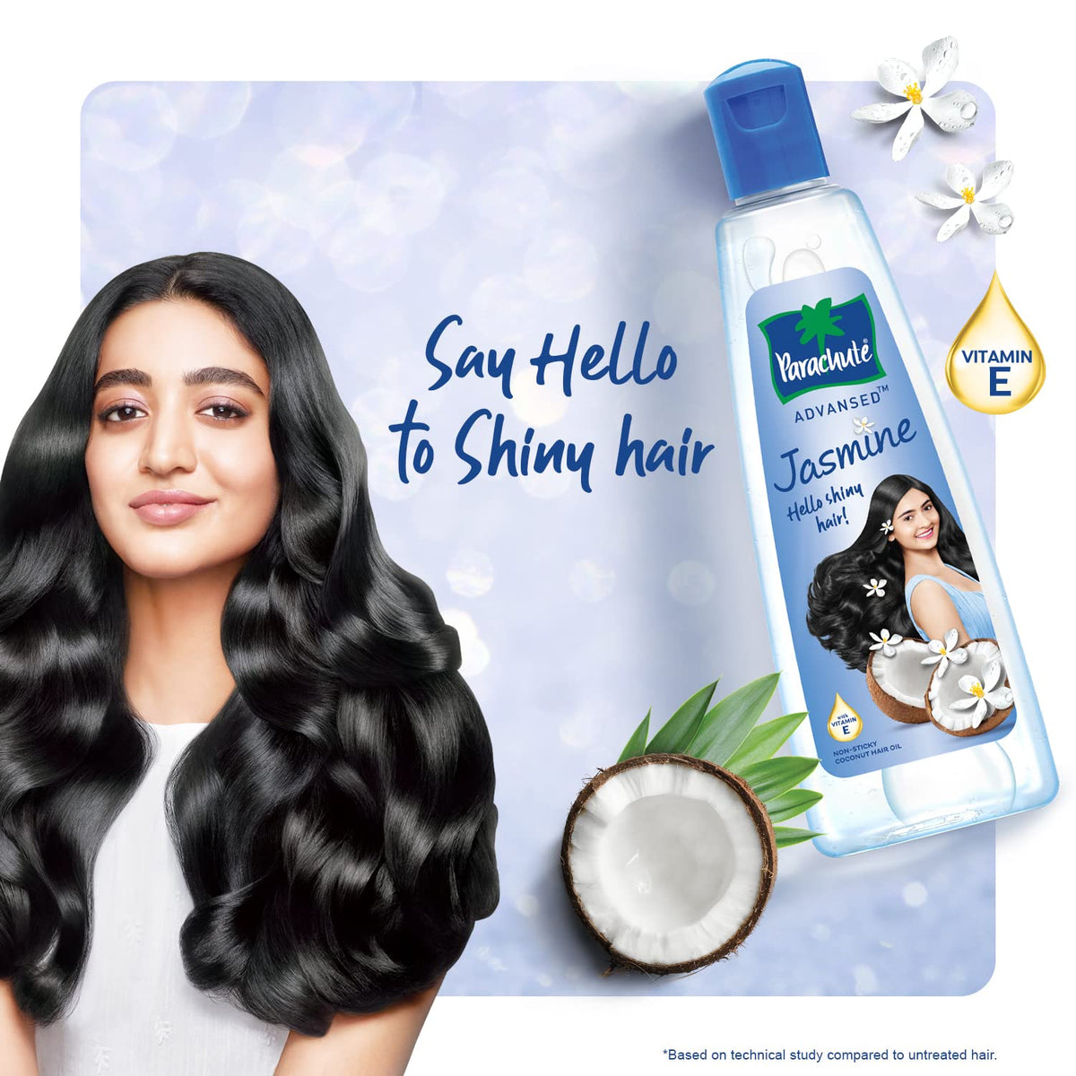 Parachute Advansed Jasmine Enriched Coconut Hair Oil with Vitamin-E | For Scalp Nourishment| Stronger, Softer, Silkier Hair |Non-Sticky | All Hair