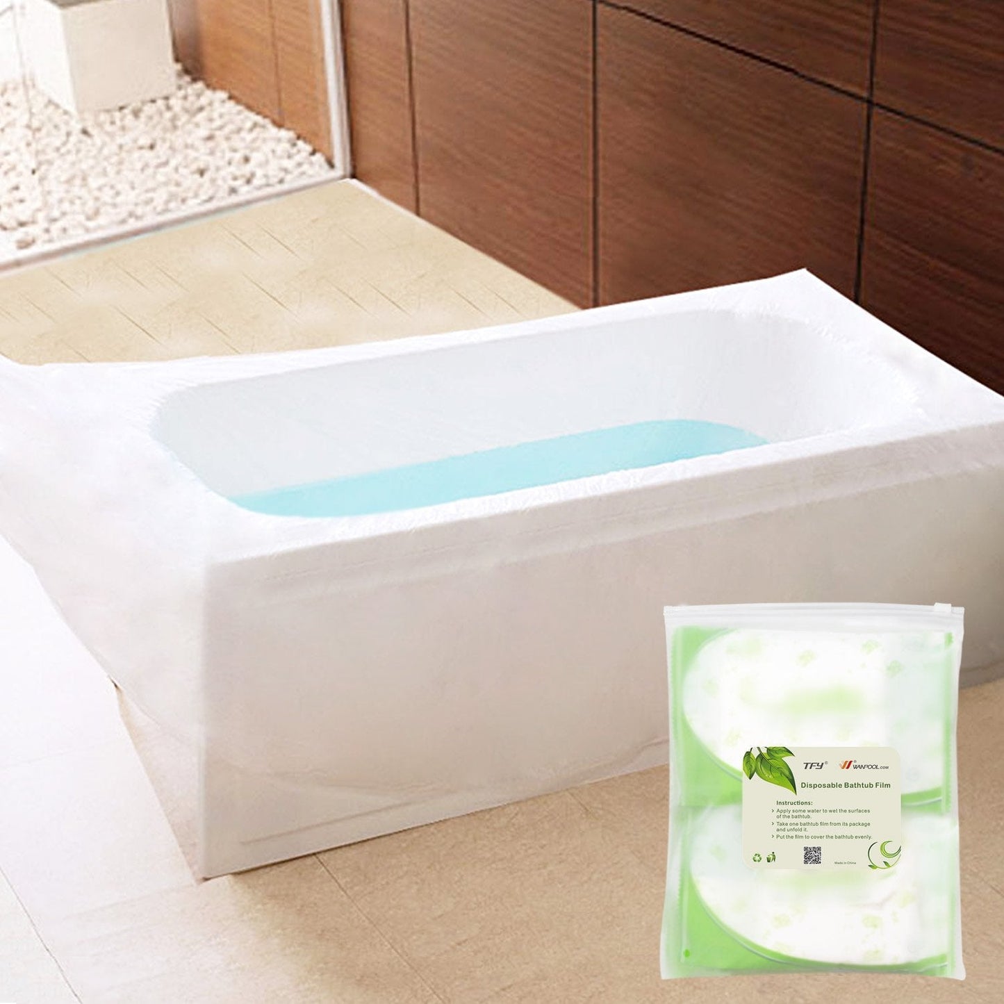 TFY Disposable Bathtub Bag Film for Salon Household Hotel 86x47" 5 pcs Beauty and Personal Care TFY