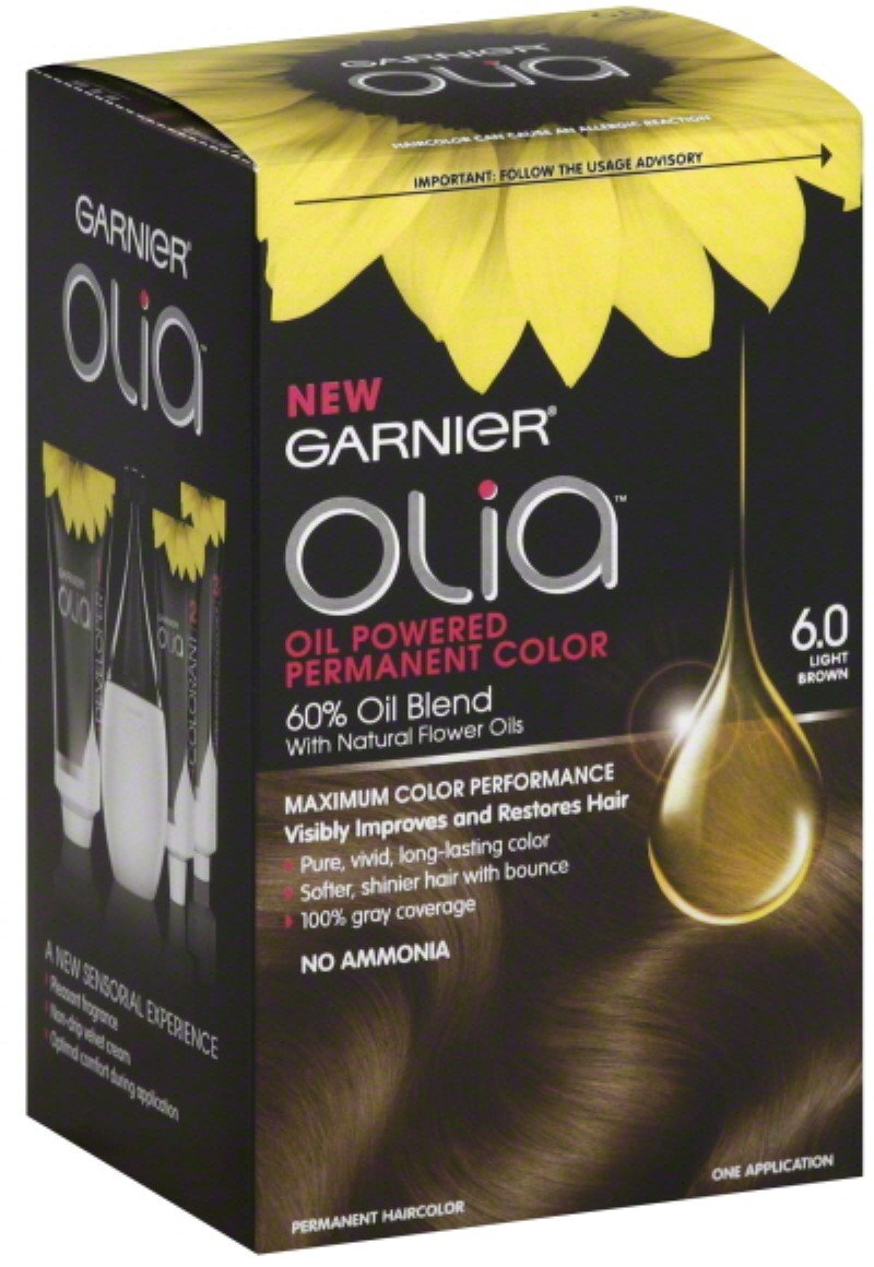 Garnier Olia Oil Powered Permanent Color 6.0 Light Brown 1 Each (Pack of 6) Beauty & Personal Care Garnier