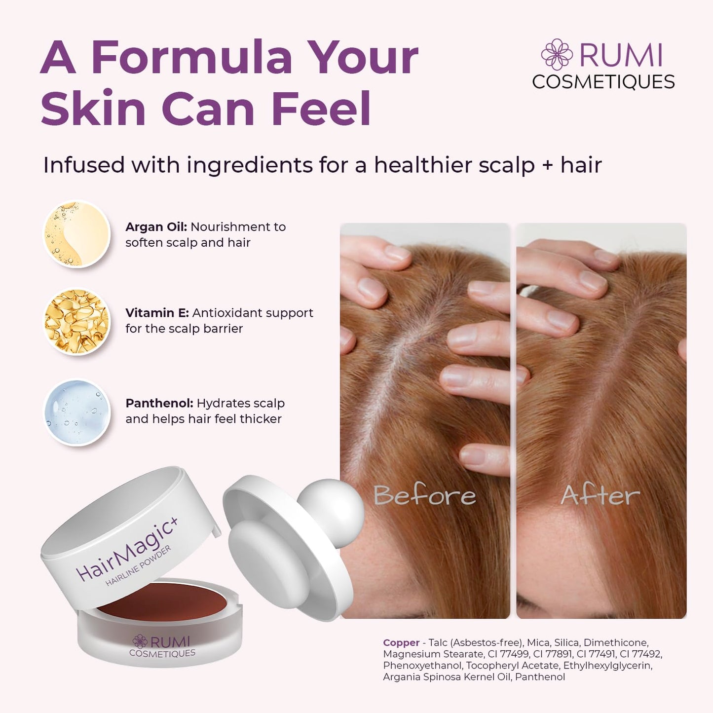 Rumi Cosmetiques HairMagic+ Root Touch Up Powder for Mature Women - Instant Gray Hair Coverage & Hairline Filler - Water-Resistant, Natural Finish Beauty & Personal Care Rumi Cosmetiques