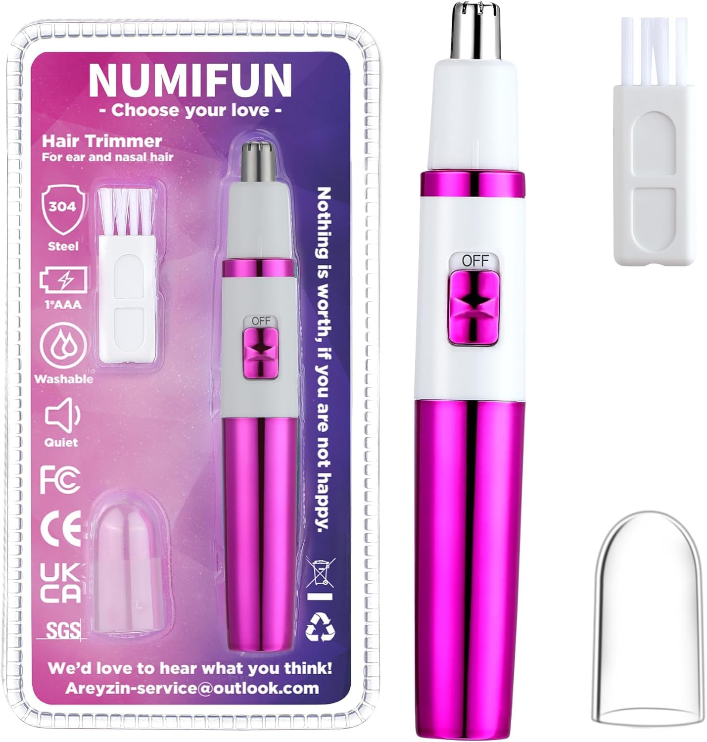 NUMIFUN Ear and Nose Hair Trimmer for Women Nose Hair Clipper Professional Painless Noses Trimmer Ladies Eyebrow and Facial Hair Trimmer, Waterproof Beauty and Personal Care NUMIFUN