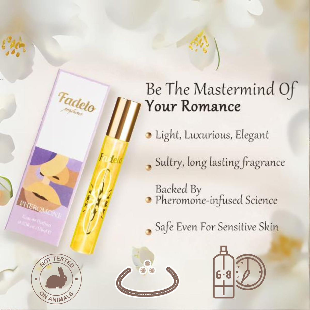 Fadelo Women Pheromone Infused Essential Oil Perfume Cologne,The Roll-On Original Long-lasting Perfume Fragrance-TSA Ready 0.35 fl oz Beauty & Personal Care Fadelo