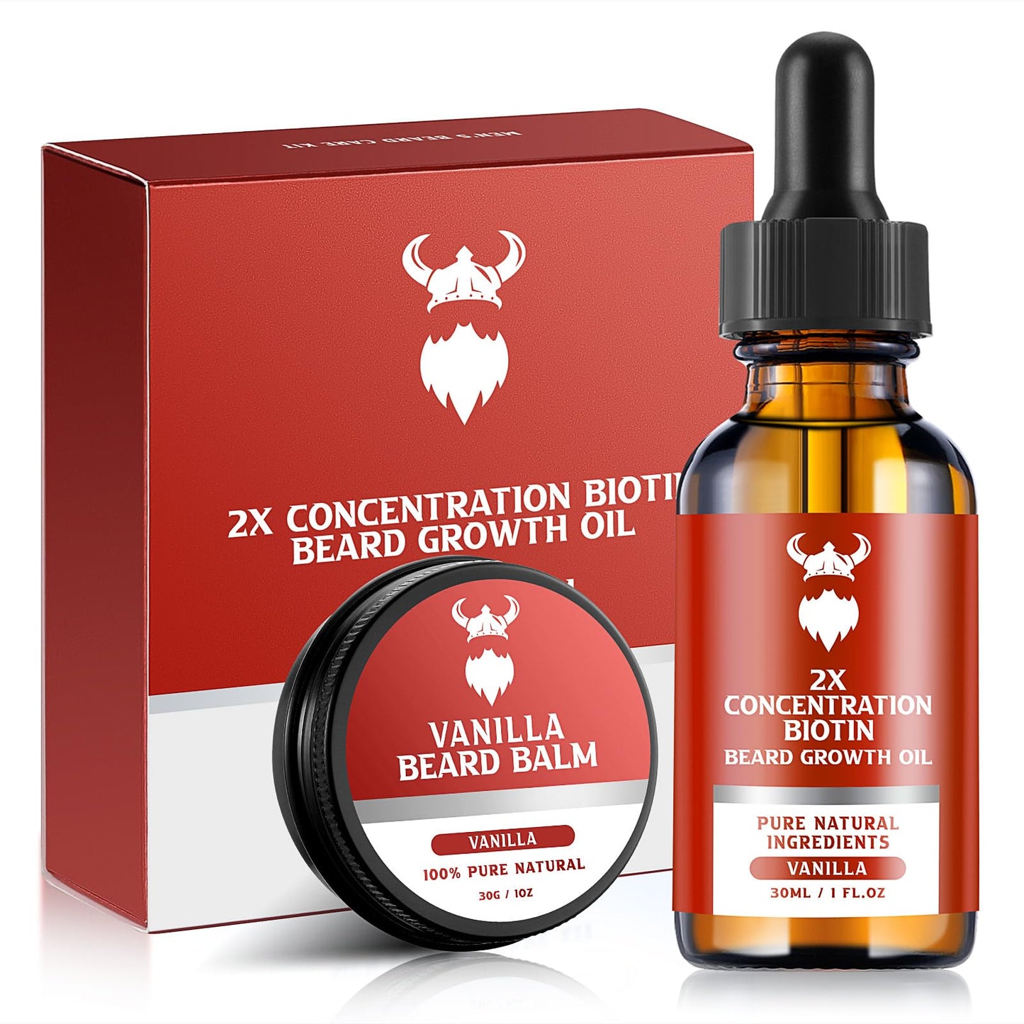 MistySprite Beard Growth Kit - 2X Concentration Biotin for Men, Natural Ingredients with Argan Oil, Jojoba Oil and Vitamin (Vanilla) Beauty and Personal Care MistySprite