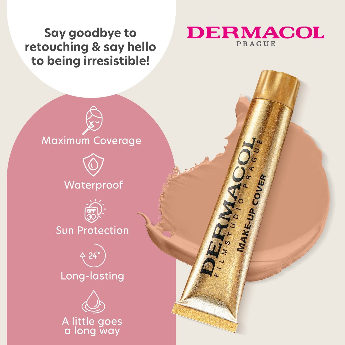 Dermacol - Full Coverage Foundation, Liquid Makeup Matte Foundation with SPF 30, Waterproof Foundation for Oily Skin, Acne, & Under Eye Bags Beauty & Personal Care Dermacol