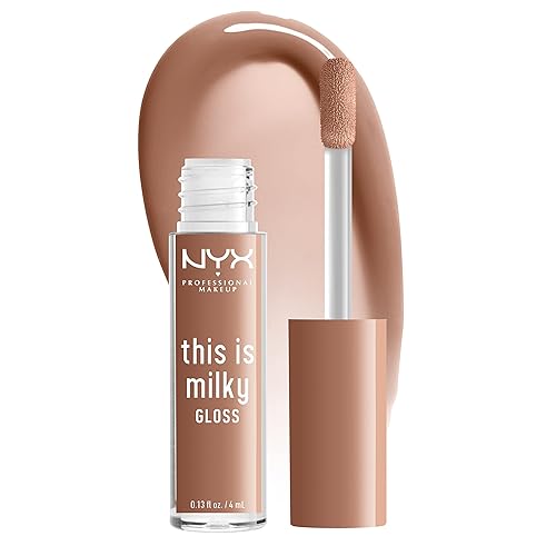 NYX PROFESSIONAL MAKEUP This Is Milky Gloss, Vegan Lip Gloss, 12 Hour Hydration - Cookies & Milk (Cool Beige Nude) Beauty & Personal Care NYX PROFESSIONAL MAKEUP