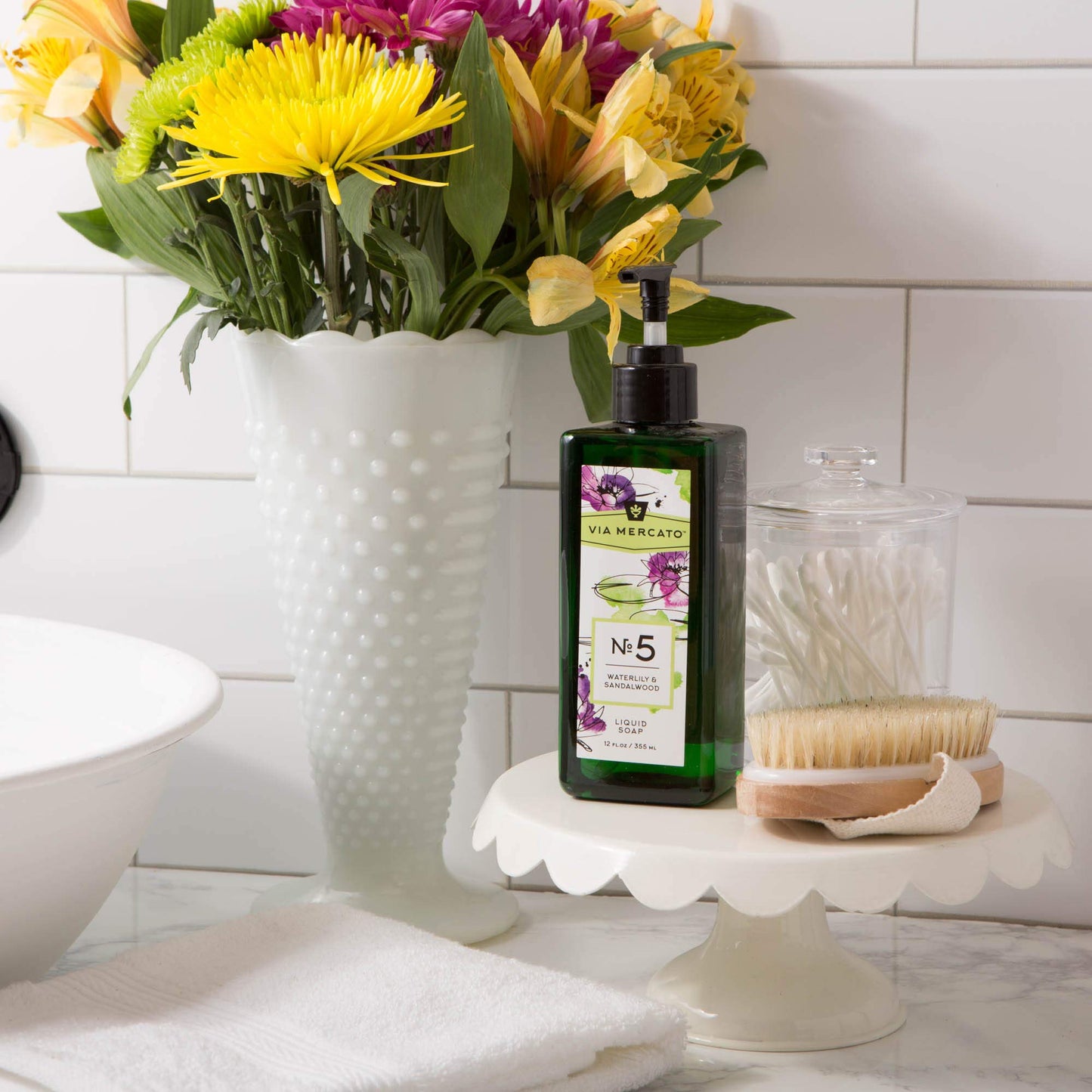 Via Mercato Liquid Soap, Shea Butter Enriched (12 oz), No. 5 - Waterlily & Sandalwood Beauty & Personal Care Via Mercato