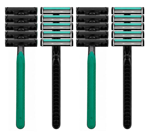 10 Pack Disposable Razors - 2 Blade Bulk Shaving Razors for Men & Women, Travel Razors with Comfort Grip for Hotels, Toiletries, Guest Bathroom Beauty and Personal Care D & K Exclusives