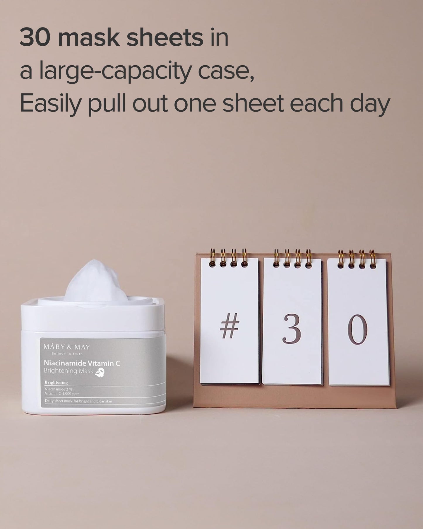 Mary&May Niacinamide Vitamin C Mask | 30 Sheets | Daily Korean Face Mask | Hydrates, Boosts Elasticity, Strengthens Skin Barrier & Reduces Dark Spots Beauty & Personal Care Mary&May